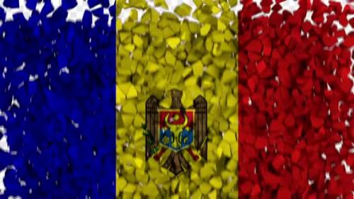 Videohive - Moldova Flag Breaking Rocks Transition - 33607916 - 33607916