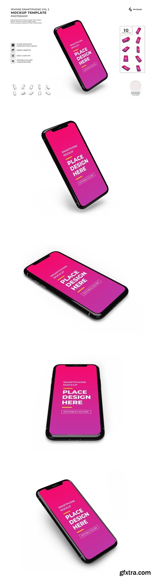 Smartphone Mockup Template Set Vol 2