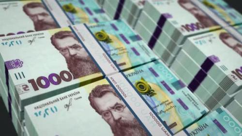 Videohive - Ukrainian Hryvnia money banknotes pack seamless loop - 33636083 - 33636083