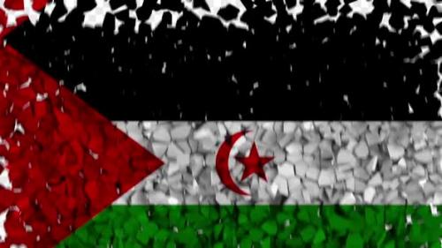 Videohive - Western Sahara Flag Breaking Rocks Transition - 33638616 - 33638616