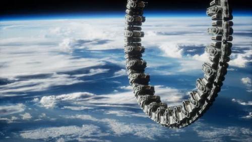 Videohive - Futuristic Space Station on Earth Orbit - 33666582 - 33666582