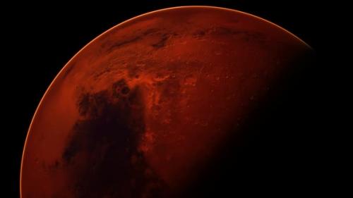 Videohive - Red Planet Mars in the Starry Sky - 33666620 - 33666620