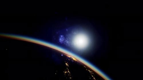 Videohive - Space Sun and Planet Earth at Night - 33666709 - 33666709