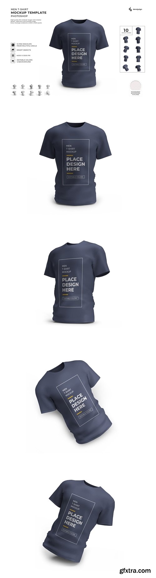 Men Tshirt Mockup Template Set