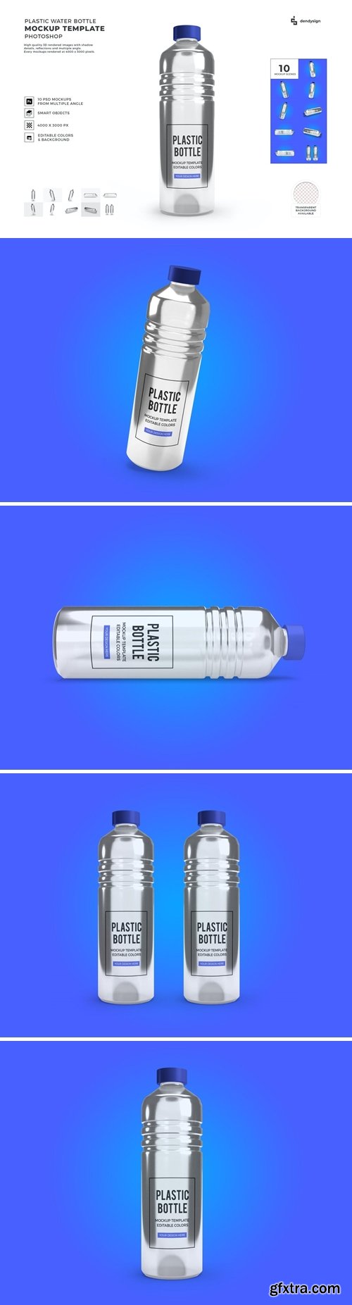 Mineral Water Bottle Mockup Template Set