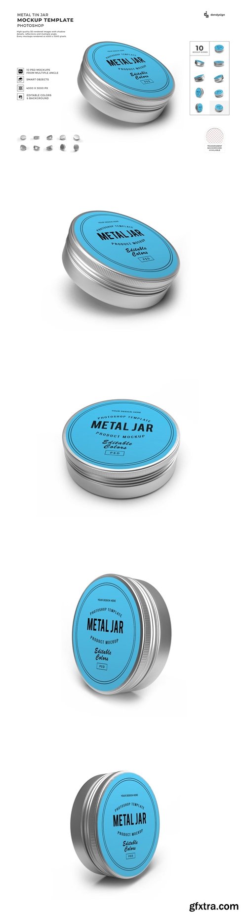 Metal Tin Jar Mockup Template Set