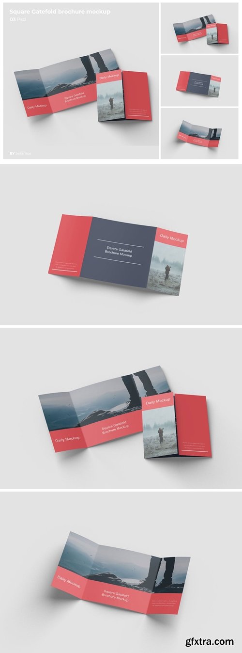 Square Gatefold brochure mockup