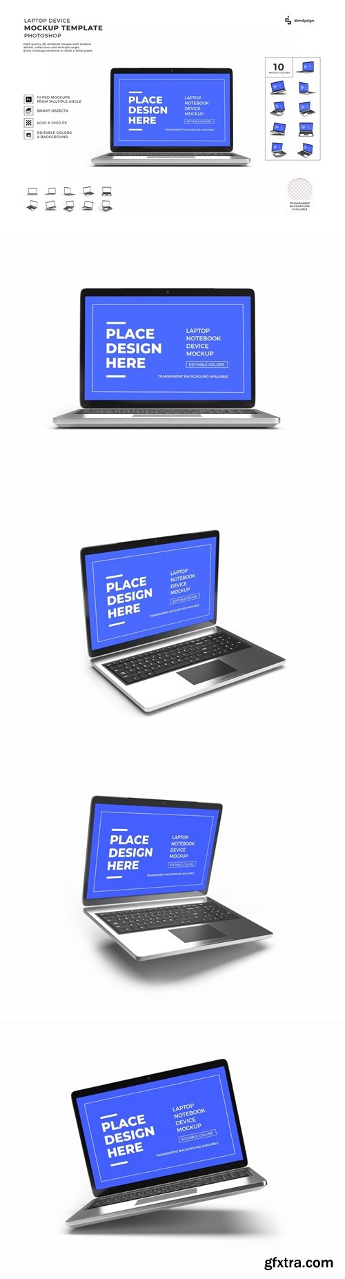 Laptop Device Mockup Template Set