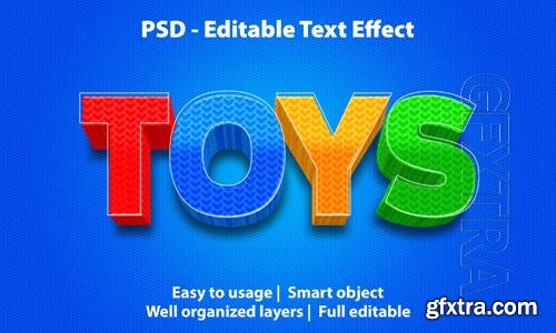 Editable text effect toys premium Premium Psd