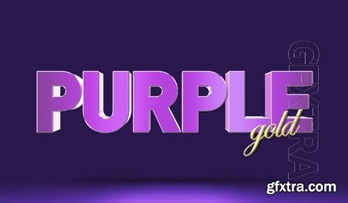 Purple 3d text style effect mockup template Premium Psd