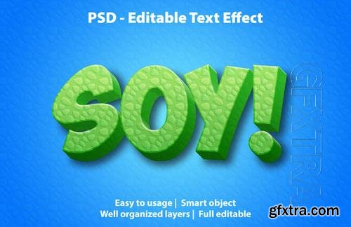 Editable text effect soy premium Premium Psd