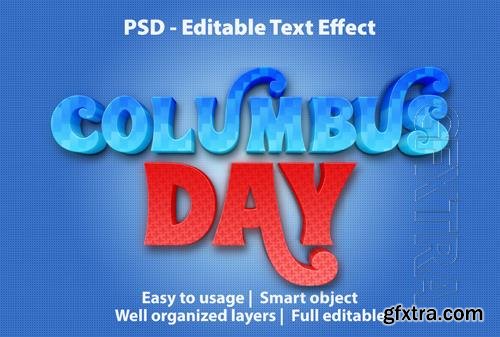 Editable text effect columbus day premium Premium Psd