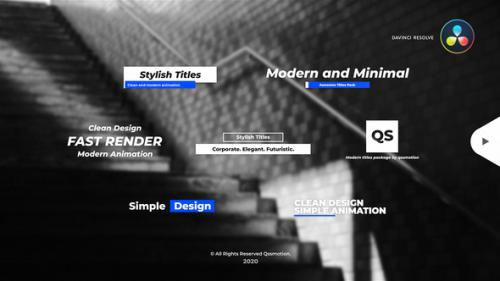 Videohive - Stylish and Minimal Titles Pack For DaVinci Resolve - 33660014 - 33660014