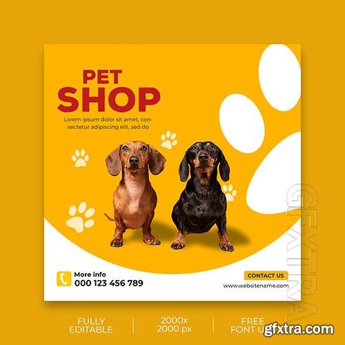 Pet shop promotion banner template premium psd