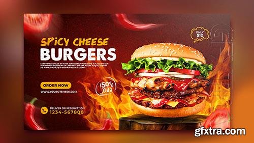 Delicious burger and food menu psd post template