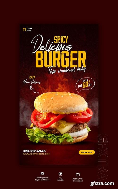 Burger and food menu psd template