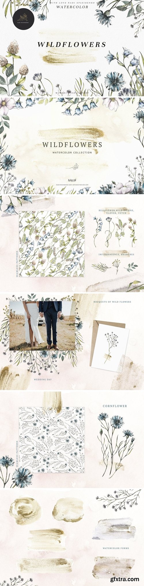 Watercolor Botanical Wildflowers