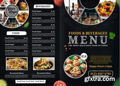 Restaurant food beverages menu premium psd template