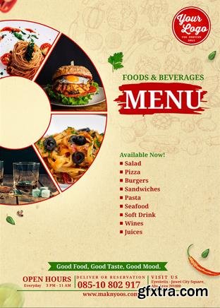 Menu cover design premium psd templatу design