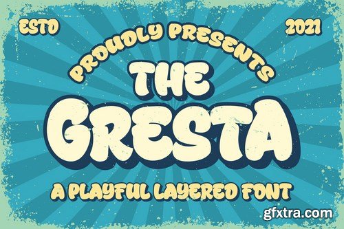 Greasta a Playful Layered Font