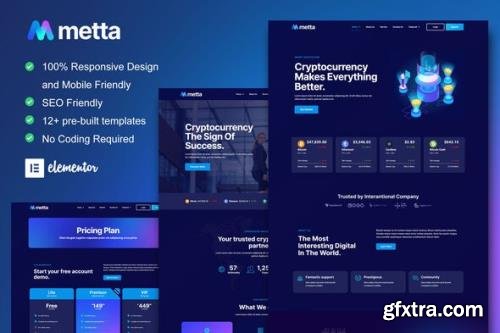 ThemeForest - Metta v1.0.0 - Cryptocurrency Blockchain & Bitcoin Elementor Template Kit - 33700017