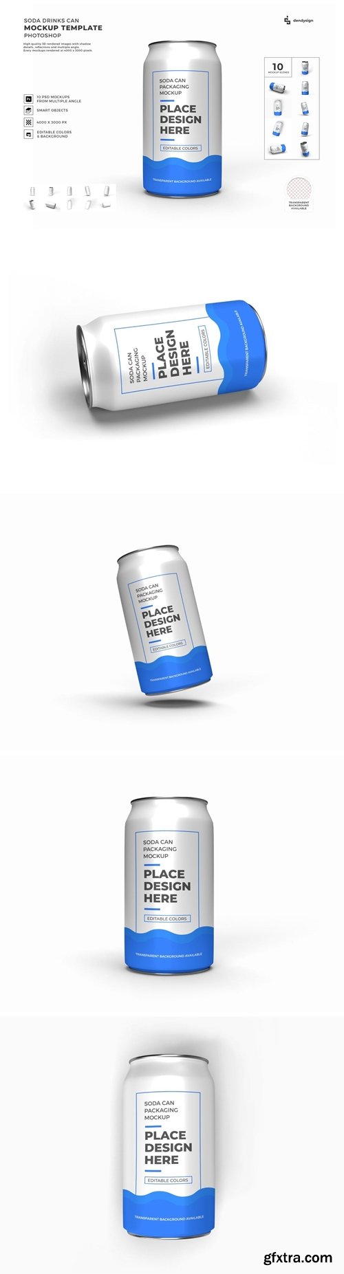 Soda Drink Can Packaging Mockup Template Set