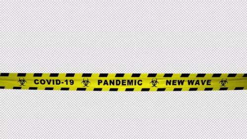 Videohive - Warning Tape - Virus Pandemic - New Wave - 4K Loop - 33690447 - 33690447