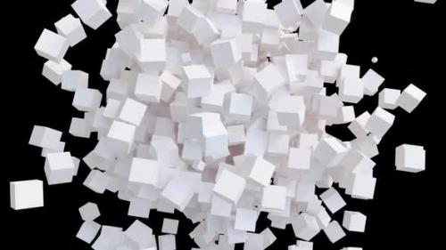 Videohive - Loop Animation of chaotic movement of white cubes - 33706338 - 33706338