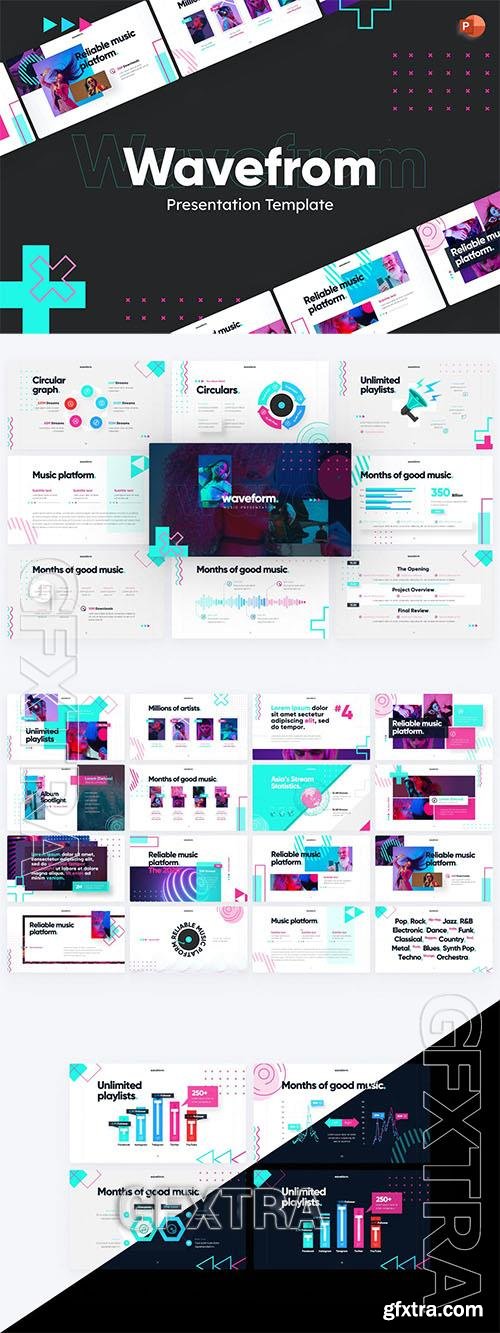 Waveform Music PowerPoint Template PGYE5UL