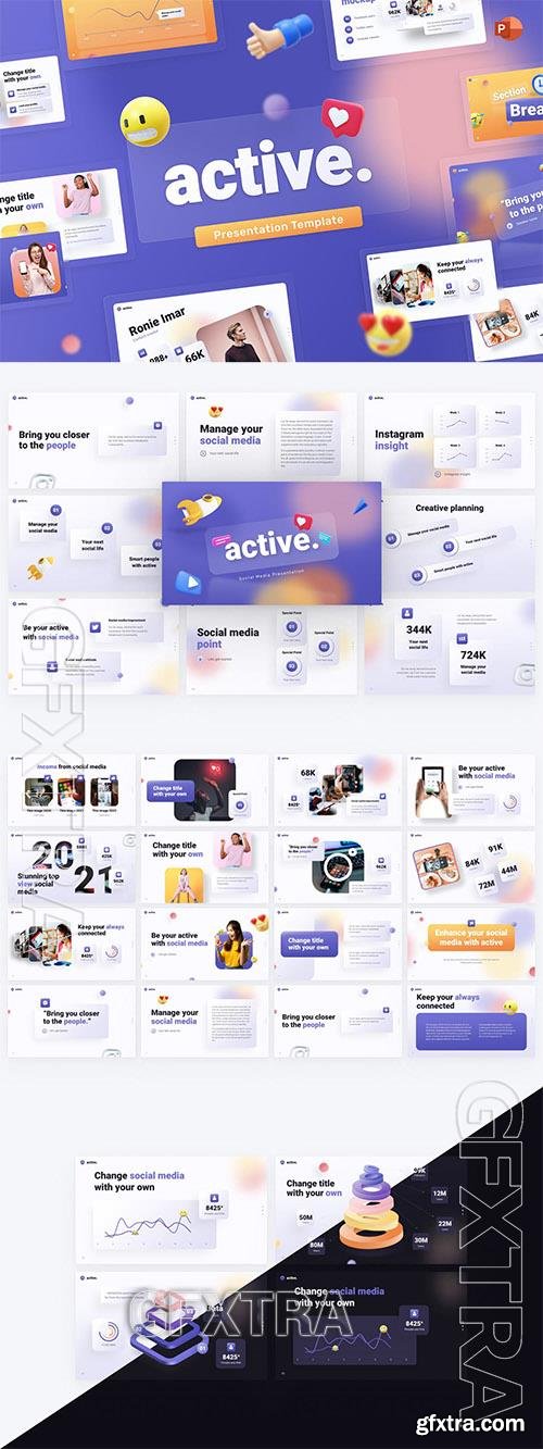 Active Social Media Creative PowerPoint Template EJRALEN