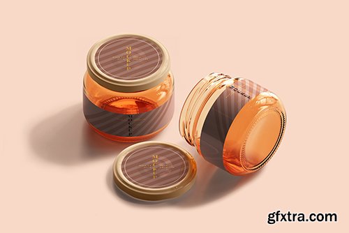 Marmalade glass jars mockup 