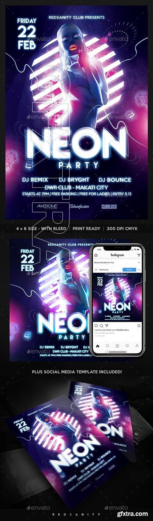 GraphicRiver - Neon Party Flyer 23113805