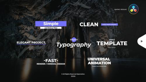 Videohive - Simple and Minimal Titles Pack For DaVinci Resolve - 33680791 - 33680791