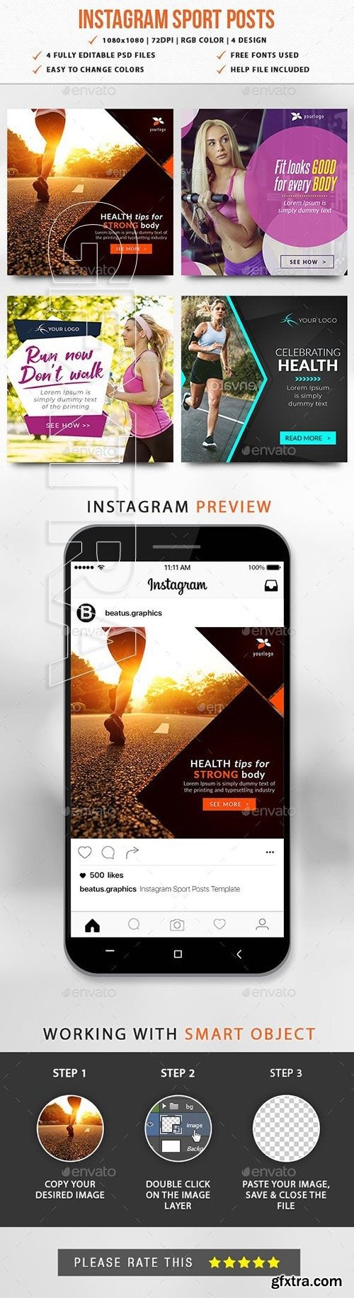 GraphicRiver - Instagram Sport Posts 23056164