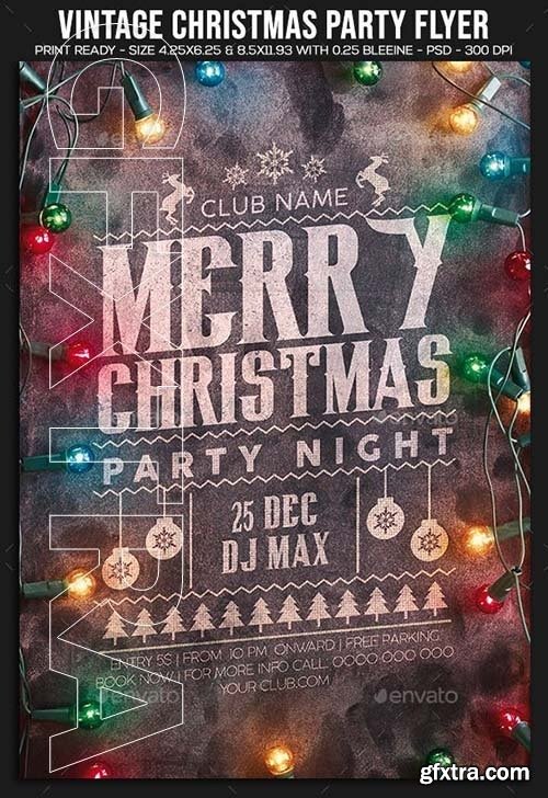 GraphicRiver - Vintage Christmas Party Flyer 22896868