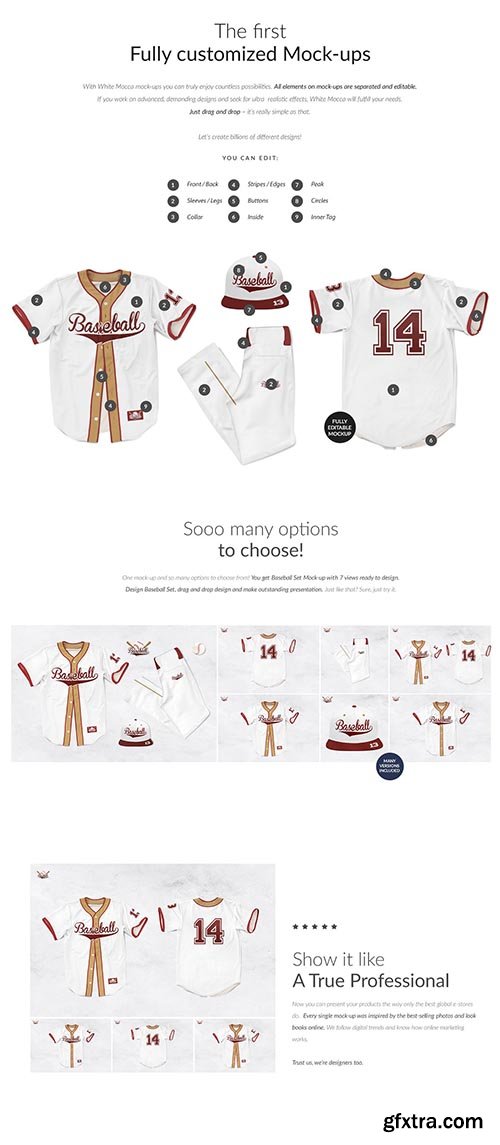 CreativeMarket - Baseball Clothing Set Mock-ups 6416975