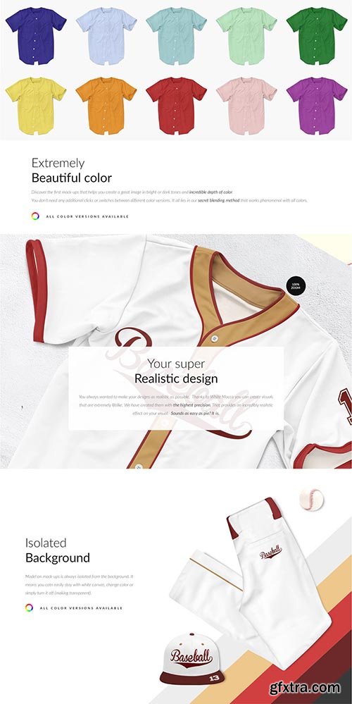 CreativeMarket - Baseball Clothing Set Mock-ups 6416975