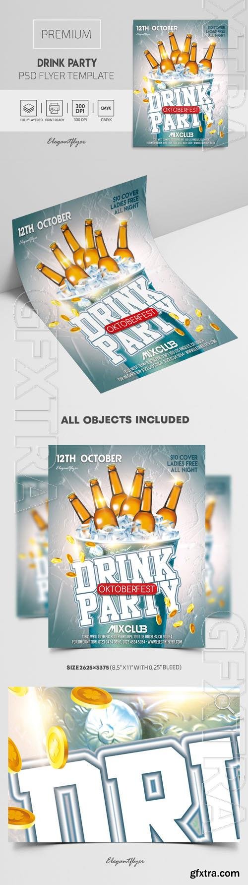 Drink Party Premium PSD Flyer Template