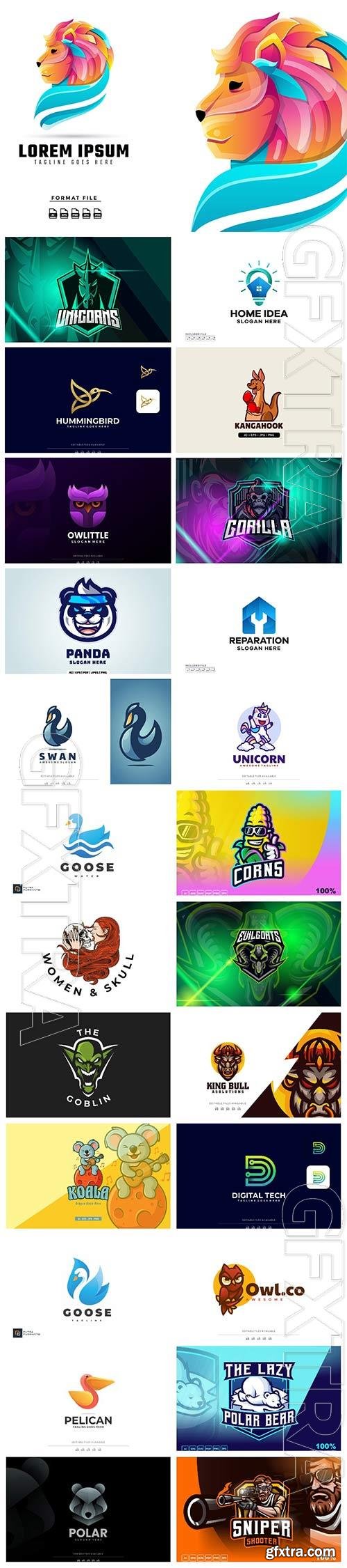 Set mascot logo vector template vol 3