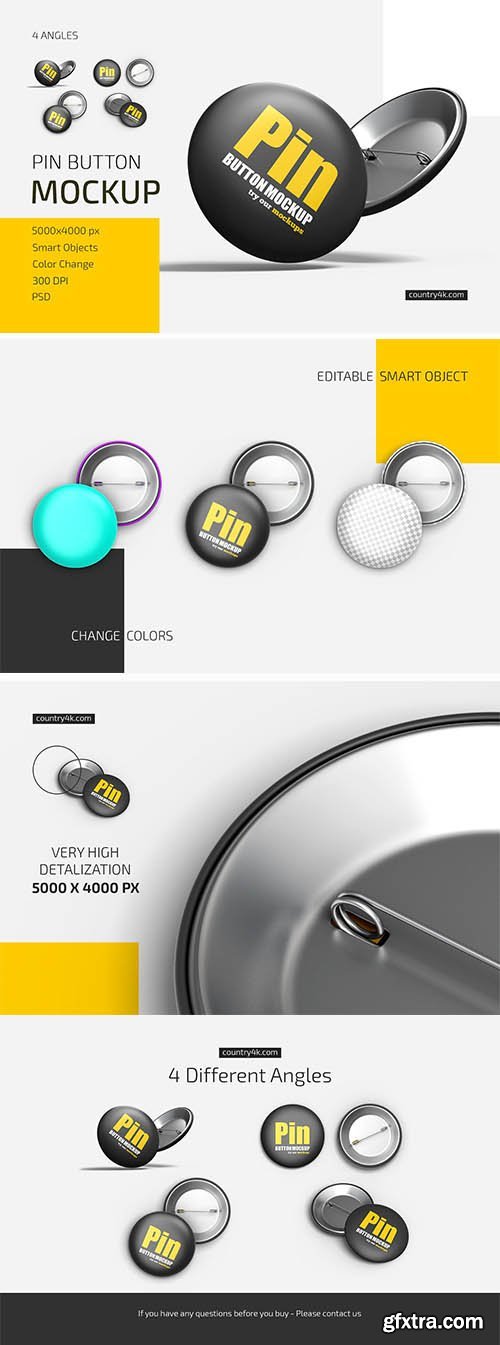 CreativeMarket - Pin Button Mockup Set 5724842