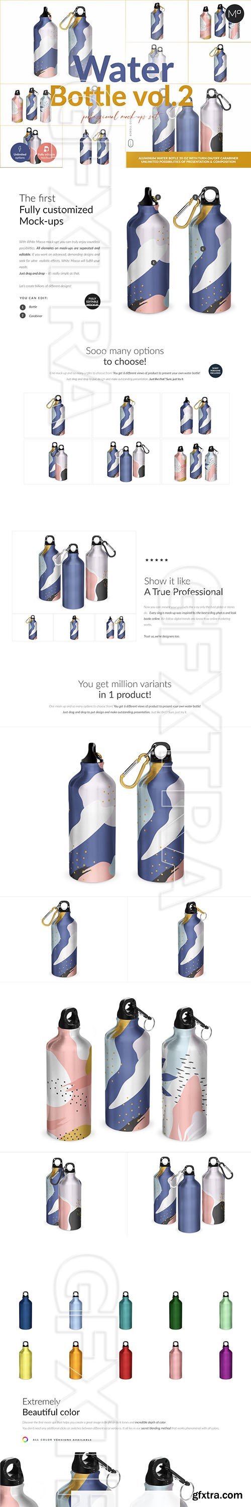 CreativeMarket - Aluminium Water Bottle II Mock-ups 5502409