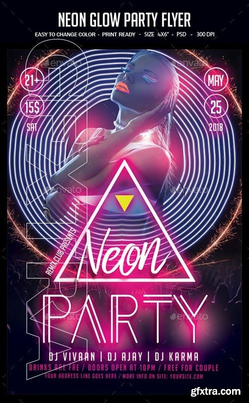 GraphicRiver - Neon Glow Party Flyer 22751389