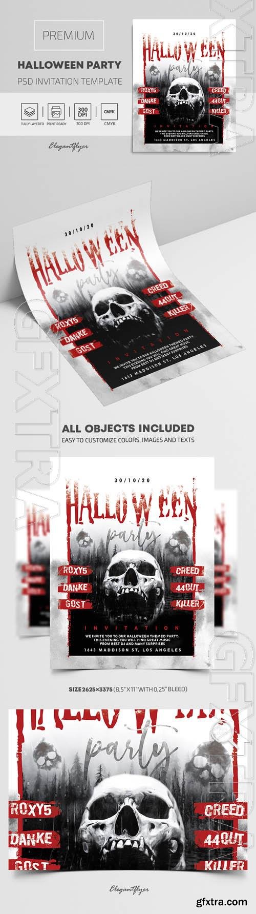 Premium Halloween Party Invitation PSD Template vol 4