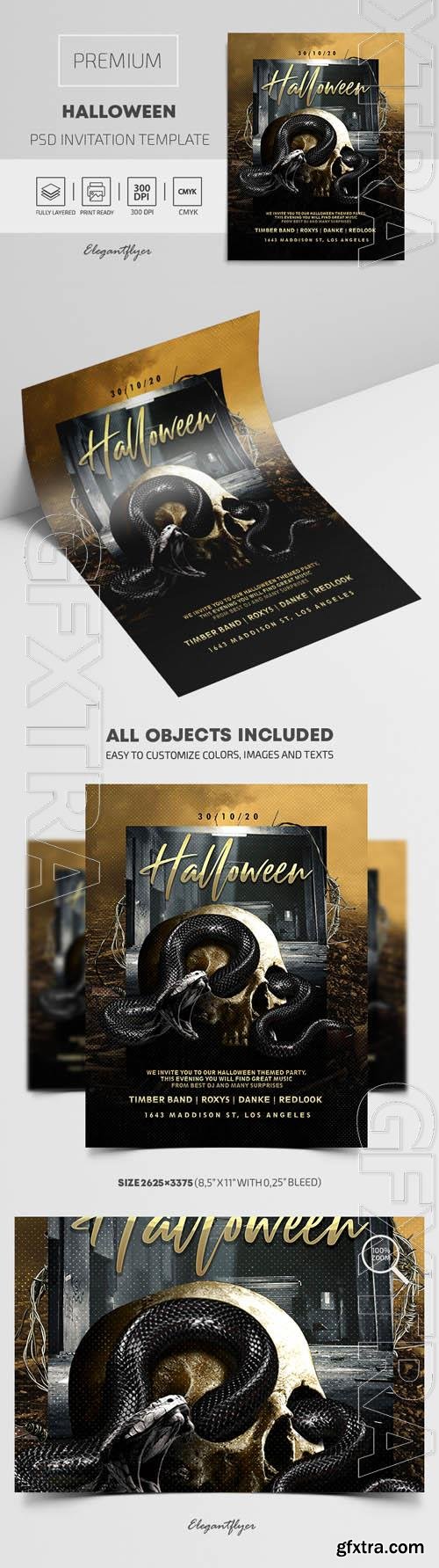 Premium Halloween Invitation PSD vol 3