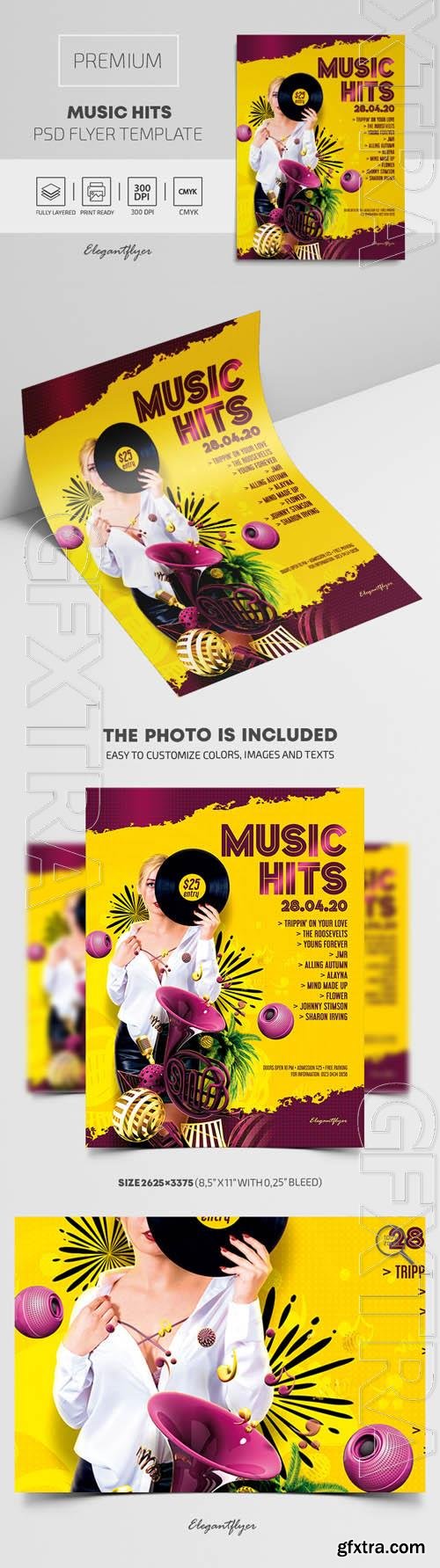 Music Hits Premium PSD Flyer Template