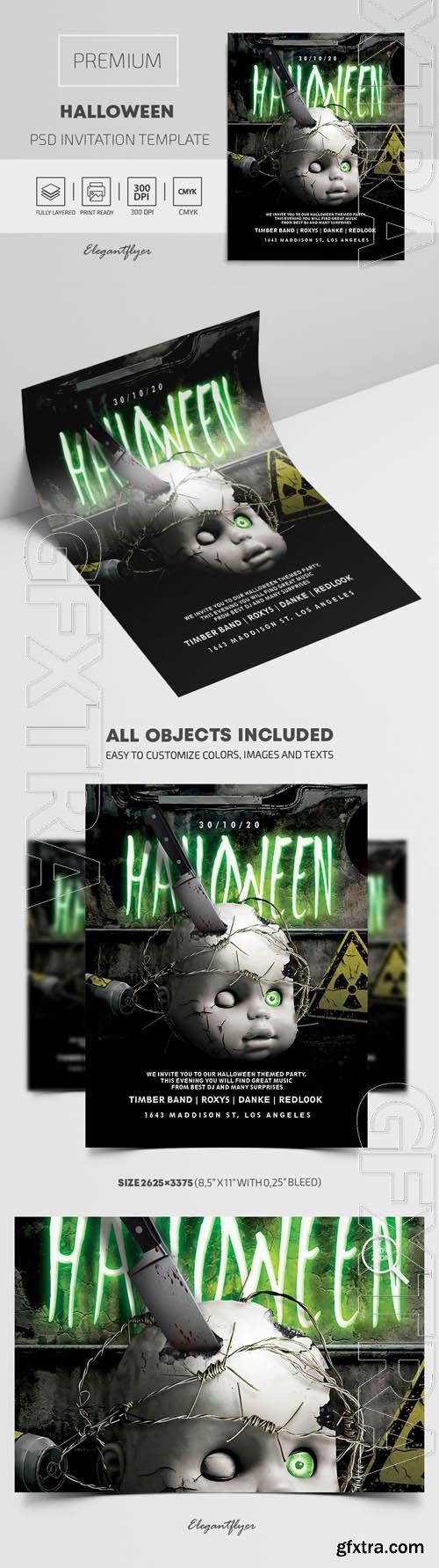 Premium Halloween Invitation PSD Template