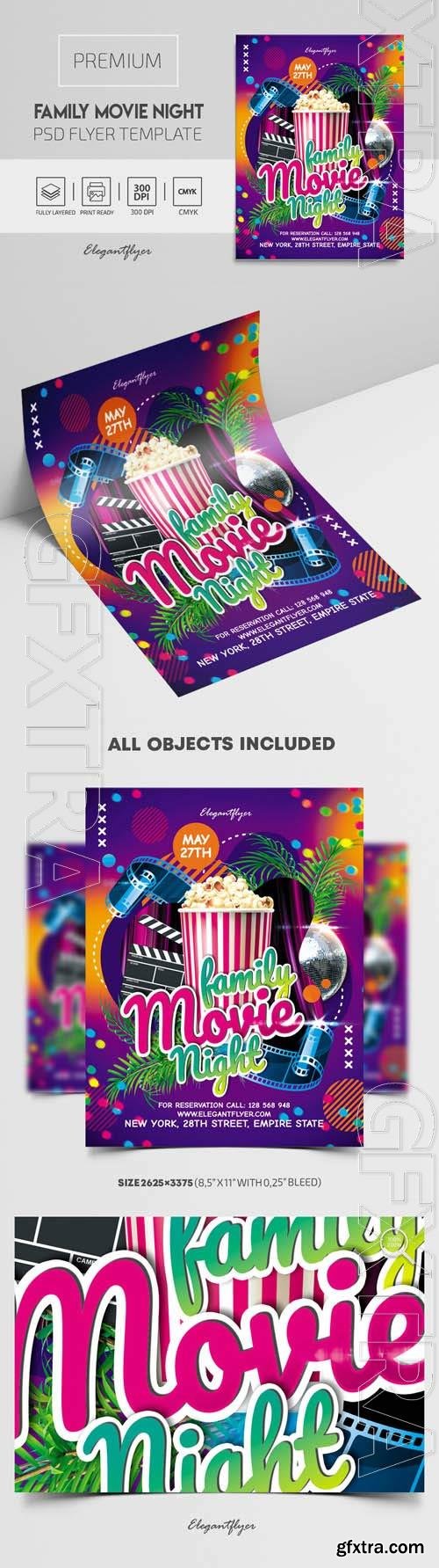 Family Movie Night Premium PSD Flyer Template