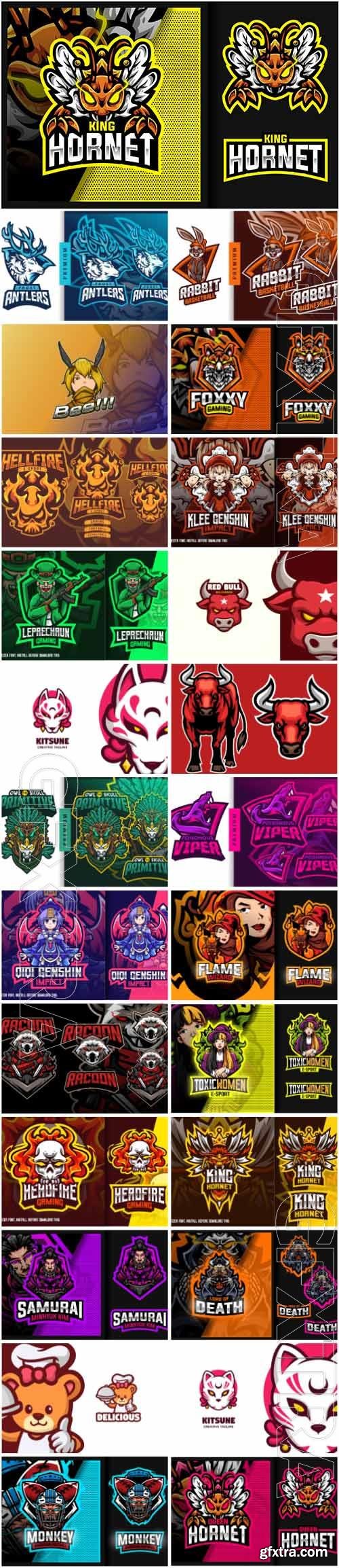 Set mascot logo vector template vol 7