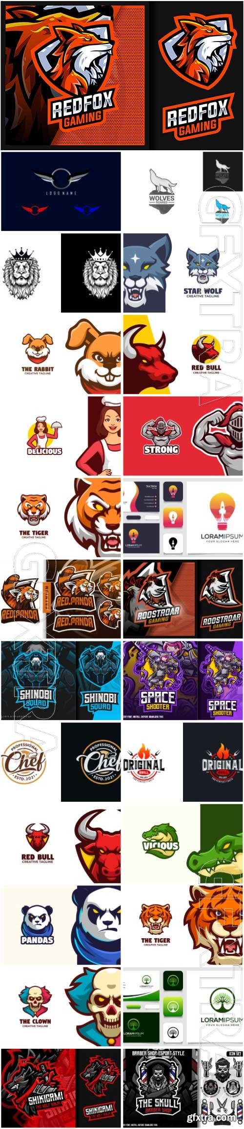 Set mascot logo vector template vol 8