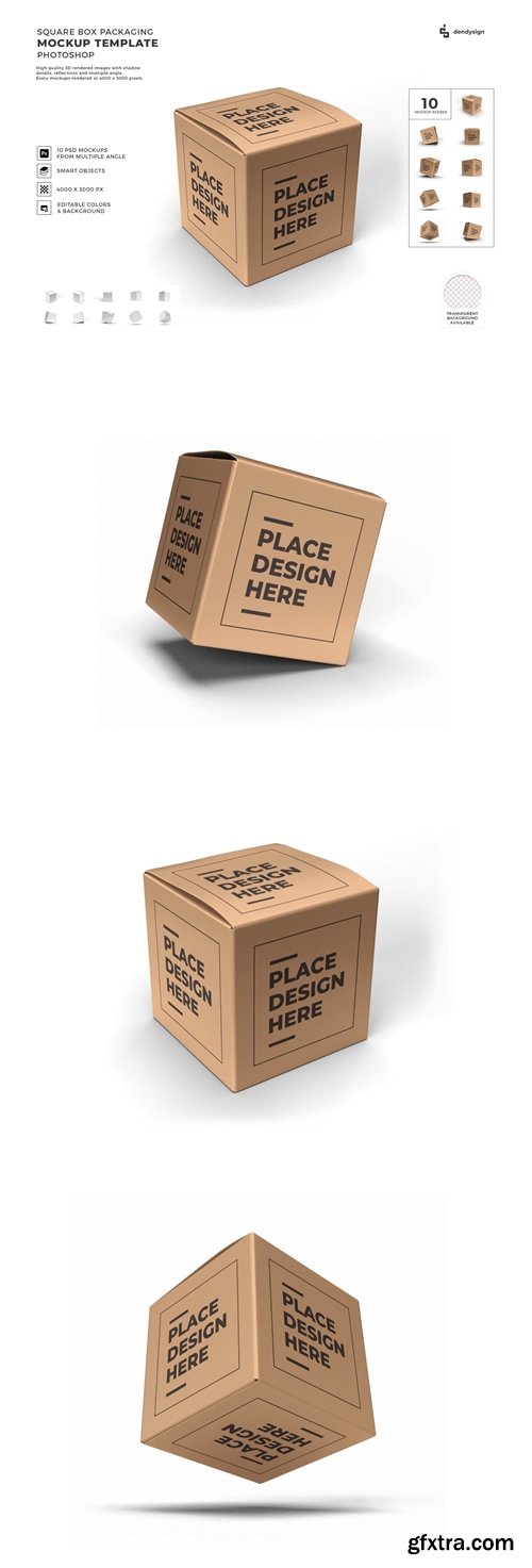 Square Box Mockup Template Set